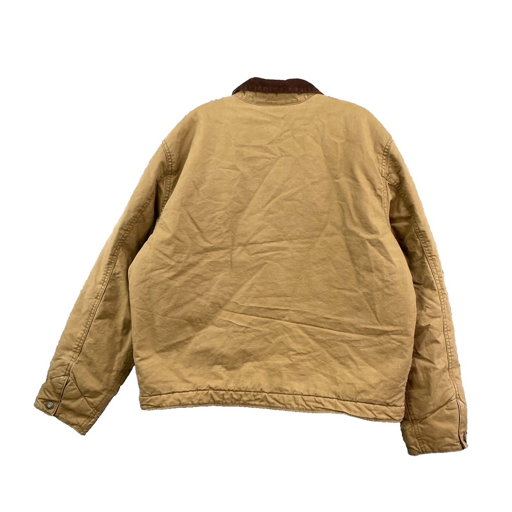 Old Navy Jacket Men Large Khaki Chore Barn Canvas Utility Field Outdoor Workwear - Picture 2 of 8
